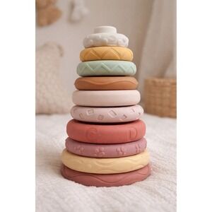 Silicone Baby‎ Stacking Rings Toy Neutral Montessori Teether BPA Free Toddler